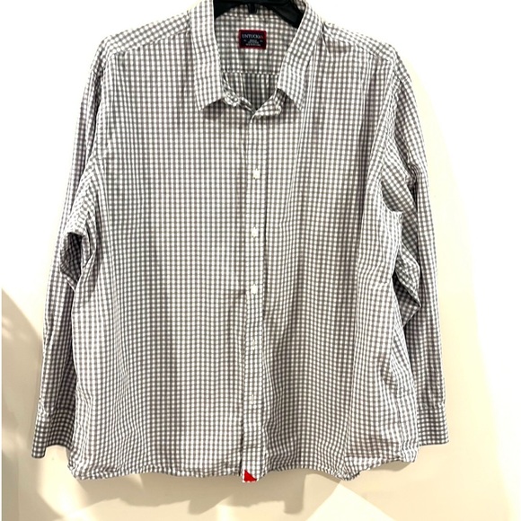 UNTUCKIT Men’s Gingham Gray & White Button Down Shirt Size XXXLC Retail $109 - Picture 1 of 14